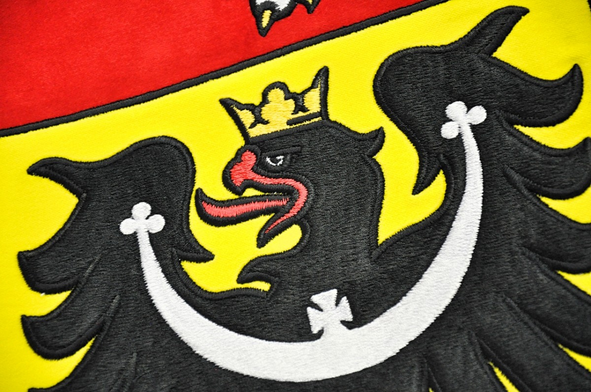 Ein Detail von unserer Stickerei des Schlesischen Adlers