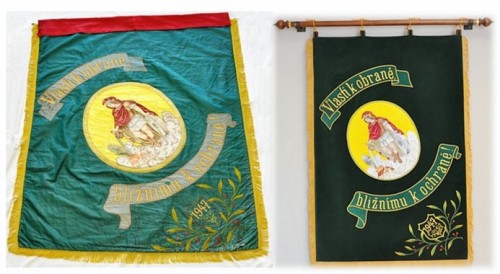 Replik der historischen Fahne des Freiwilligen Feuerwehrvereins (SDH) Novosledy