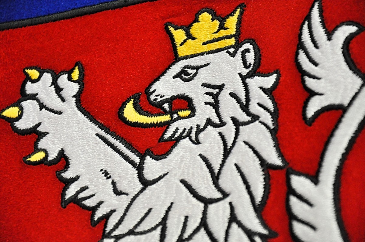 Ein Detail von unserer Stickerei des Böhmischen Löwen 