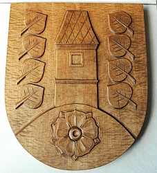 Handgeschnitztes Wappen