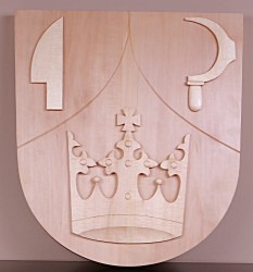 Geschnitztes Holzwappen für Gemeinden und Städte