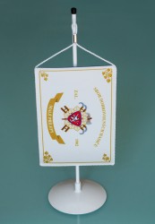 Feuerwehrtischflagge mit weißem Ständer
