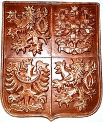 Großes Staatswappen der Tschechischen Republik aus Keramik