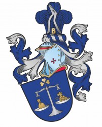 Beispiel für ein persönliches Wappen in Verbindung mit Firmensymbolik