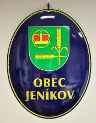 Emailliertes Oval für die Gemeinde Jeníkov