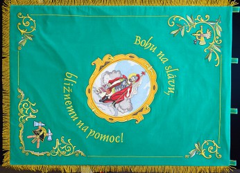 Replik der historischen Fahne des Feuerwehrvereins Pezinok