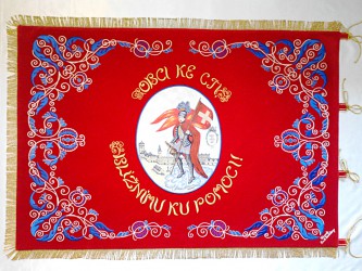 Replik der Fahne des Freiwilligen Feuerwehrvereins Dačice