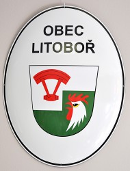 Emailliertes Oval für die Gemeinde Litoboř