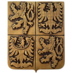 Staatswappen der Tschechischen Republik mit Patina