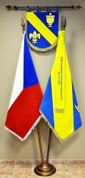 Besticktes Wappen, Flagge, Band, Samtflagge der Tschechischen Republik, Auftragsarbeit für die Gemeinde