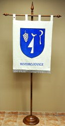 Besticktes Wappen der Gemeinde Rozdrojovice in großer Ausführung