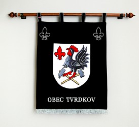 Besticktes Wappen in großer Ausführung der Gemeinde Tvrdkov
