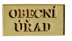 Pískovcová tabulka s označením budovy obecního úřadu